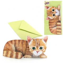 Carte de voeux 3D - petit chat