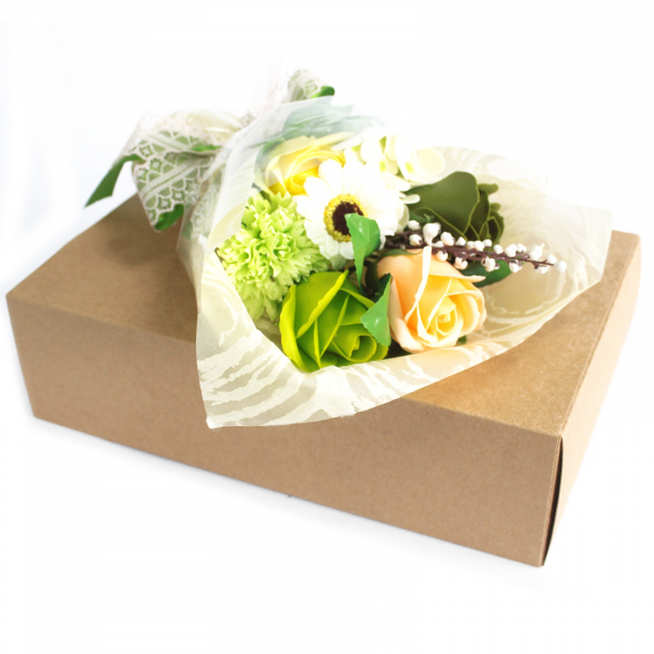 Bouquet de fleurs de savon en boîte  - Vert - Cadeau original