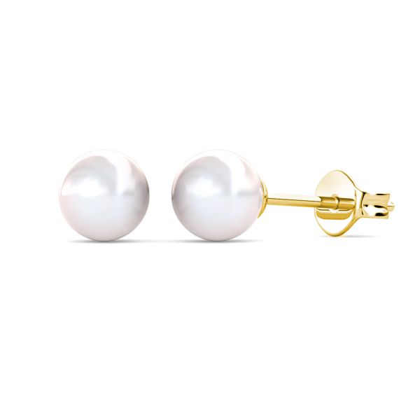 Boucles d'oreilles Full Moon Pearl - Doré et Cristal
